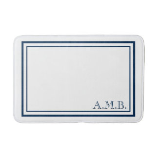 Aangepast monogram voor de klassieke marine blauw badmat