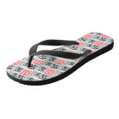 Aangepast monogram voor foto's van Mint en Koraal Teenslippers (Schuin)