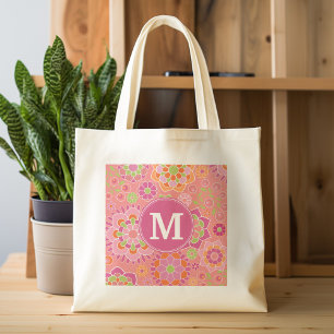 Aangepast monogram voor kleurrijk flessenpatroon tote bag