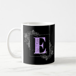 Aangepast monogram voor Paarse Floral Butterfly - Koffiemok