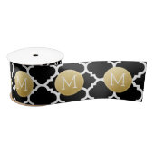 Aangepast monogram voor zwart-wit en gouden quatre lint (Spoel)