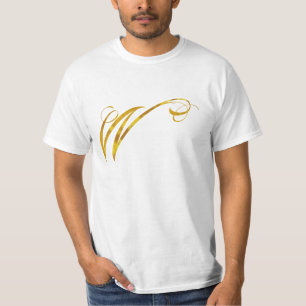 Aangepast Monogram W Faux Gold Foil Monogrammen In T-shirt