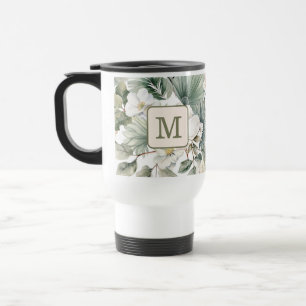 Aangepast Monogram Waterverf Bloem Reisbeker