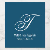 Aangepast monogram wijnetiket wijn etiket (Enkel label)