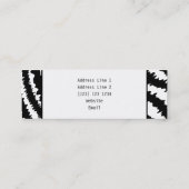 Aangepast monogram, Zebra Pattern Animal Print. Mini Visitekaartje (Achterkant)