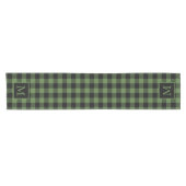 Aangepast Monogram Zwart Groen Buffel Plaid Patroo Korte Tafelloper (Horizontaal)