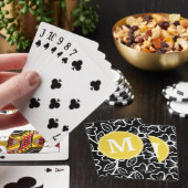 Aangepast monogram zwart-wit flessenpatroon pokerkaarten (Insitu)