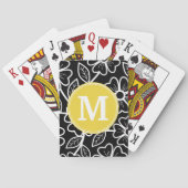 Aangepast monogram zwart-wit flessenpatroon pokerkaarten (Achterkant)