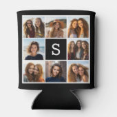 Aangepast monogram zwart-wit fotocollage blikjeskoeler (Achterkant)