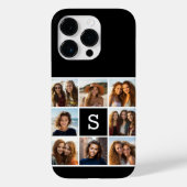 Aangepast monogram zwart-wit fotocollage Case-Mate iPhone case (Achterkant)