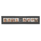 Aangepast monogram zwart-wit fotocollage korte tafelloper (Horizontaal)