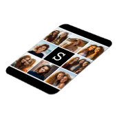 Aangepast monogram zwart-wit fotocollage magneet (Linkerzijde)