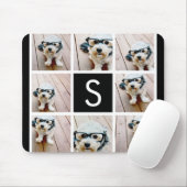 Aangepast monogram zwart-wit fotocollage muismat (Met muis)