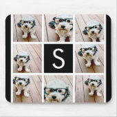 Aangepast monogram zwart-wit fotocollage muismat (Voorkant)