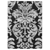 Aangepast monogram zwart-wit loopvlakpatroon klembord (Achterkant)