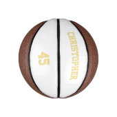 Aangepast monogramed Team Club Player Name Number Basketbal (Verticaal)