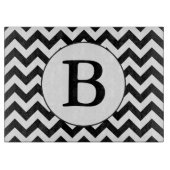 Aangepast monogrammatisch groot zwart Chevron desi Snijplank (Voorkant)