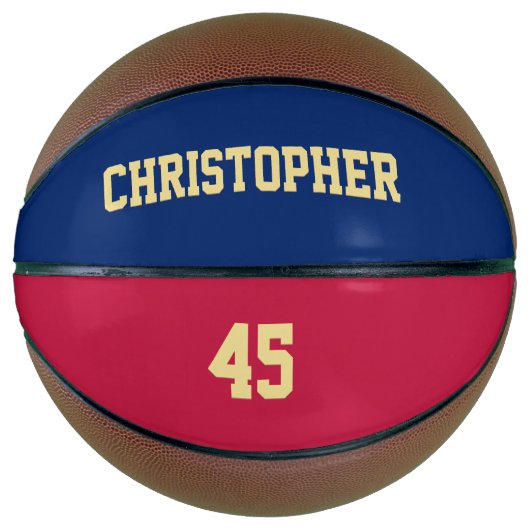 Aangepast monogrammed Club Team Player Name Number Basketbal (Voorkant)