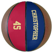 Aangepast monogrammed Club Team Player Name Number Basketbal (Verticaal)