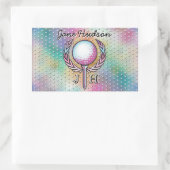 Aangepast monogramontwerp voor vrouwelijke golfer rechthoekige sticker (Tas)