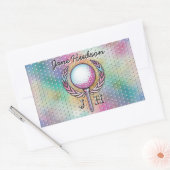 Aangepast monogramontwerp voor vrouwelijke golfer rechthoekige sticker (Envelop)