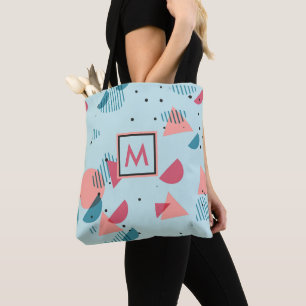 Aangepast Mooie Retro Hippe 1980's Mozaïekpatroon Draagtas