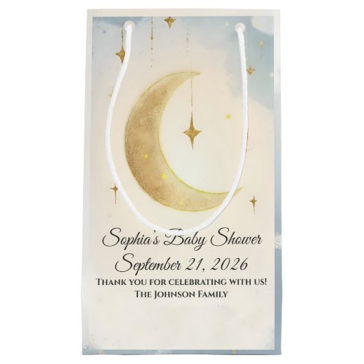 Aangepast Moon & Baby Design Klein Cadeauzakje (Voorkant)