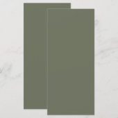 Aangepast Mosgroen Plat Menu (Voorkant / Achterkant)