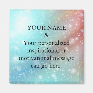 Aangepast Motivatie bericht Groen glitter Magnet Magneet