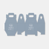 Aangepast Mr. Dusty Blue Modern Wedding Bedankdoosjes (Uitgevouwen)