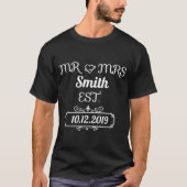 Aangepast Mr en Mrs bruiloft T-shirt (Voorkant)