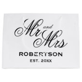 Aangepast Mr en Mrs newlyweds grote trouwcadeautas Groot Cadeauzakje (Voorkant)