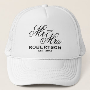 Aangepast Mr en Mrs. recent weds bruiloft koppel Trucker Pet