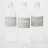 Aangepast Mr en Mrs Script Vast Wedding Waterfles Etiket (Flessen)