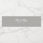 Aangepast Mr en Mrs Script Vast Wedding Waterfles Etiket (Enkel label)