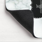 Aangepast Muismat Roze Aqua Marble Monogram (Hoek)