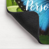 Aangepast muispad met blauwe Morpho-vlinderfoto Muismat (Hoek)