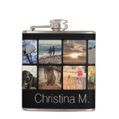 Aangepast multi-foto Afbeelding collage Heupfles (Voorkant)