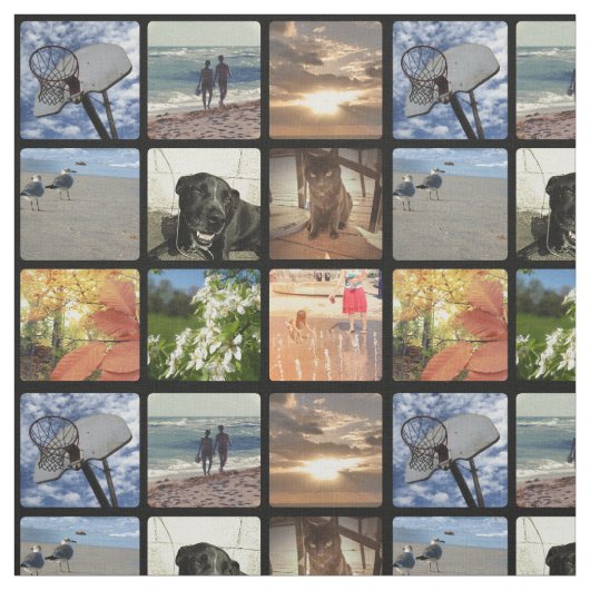 Aangepast multi-foto Afbeelding collage Stof (Swatch)