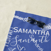 Aangepast naam-script Persoonlijk monogram Strandlaken (In situ)