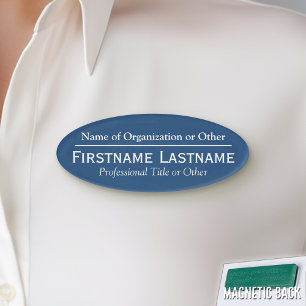 Aangepast naamplaatje - Organisatie of Kerk - Blau Naambadge