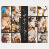 Aangepast naamscript We houden van je moderne foto Fleece Deken (Voorkant (Horizontaal))