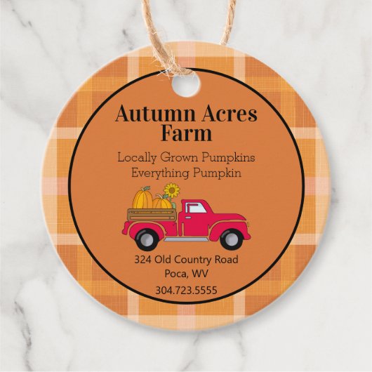 Aangepast najaar Herfst Boerderij Labels ophangen (Voorkant)