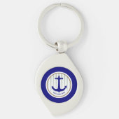 Aangepast Nautical Navy Blue Sleutelhanger (Voorkant)