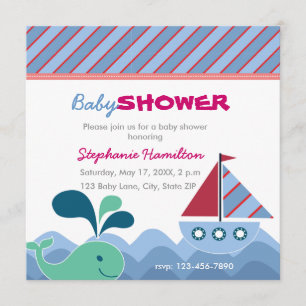 Aangepast nautisch Baby shower Kaart
