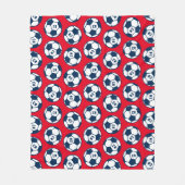Aangepast Navy Blue- en Red Voetbal-patroon Fleece Deken (Voorkant)