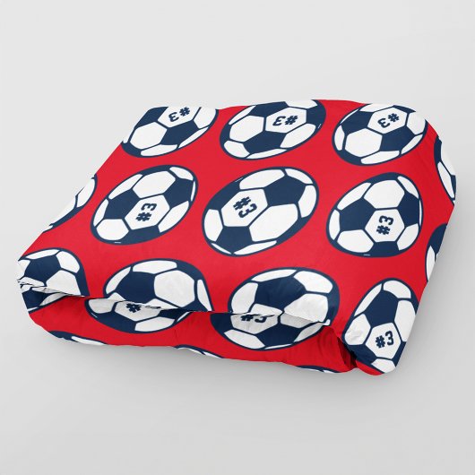 Aangepast Navy Blue- en Red Voetbal-patroon Fleece Deken