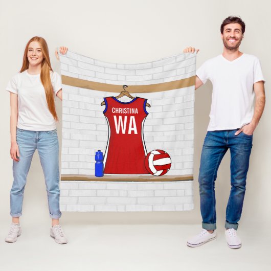 Aangepast netball-uniform fleece deken (In situ)