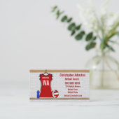 Aangepast netball Uniform Red met blauw en wit Visitekaartje (Staand voorkant)