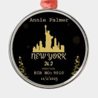 Aangepast New York Marathon Finishers Cadeau Metalen Ornament